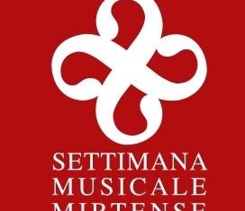 logo settimana bianco sfondo rosso