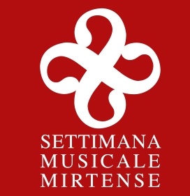 logo settimana bianco sfondo rosso